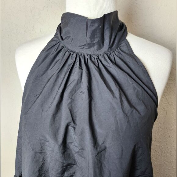 Theory Tiered Halter Midi Dress Womens Black Size M - Picture 6 of 10